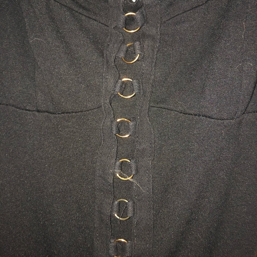 cute black dress with gold rings - Picture 2 of 3